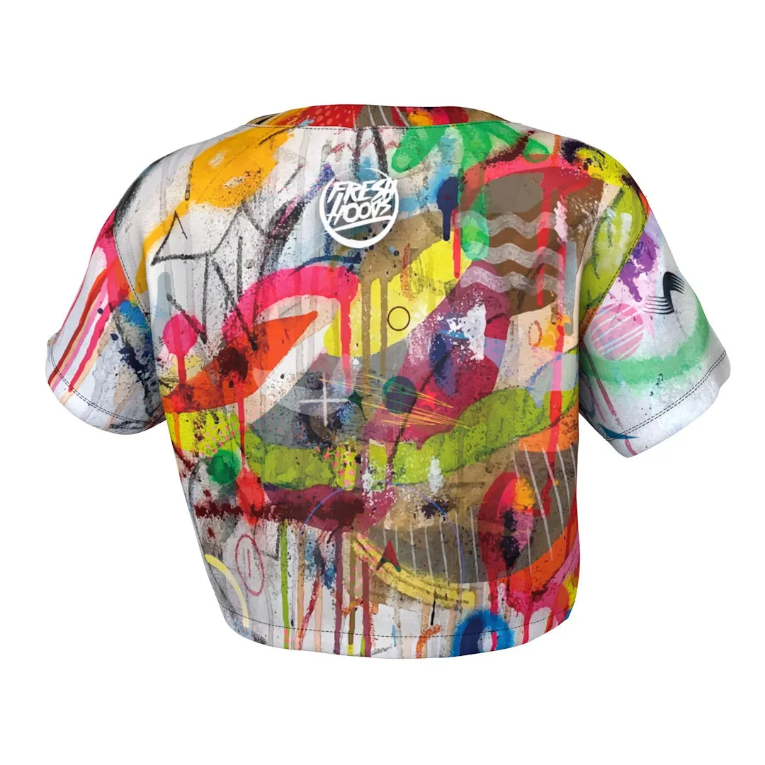 Abstract Paint Crop Top