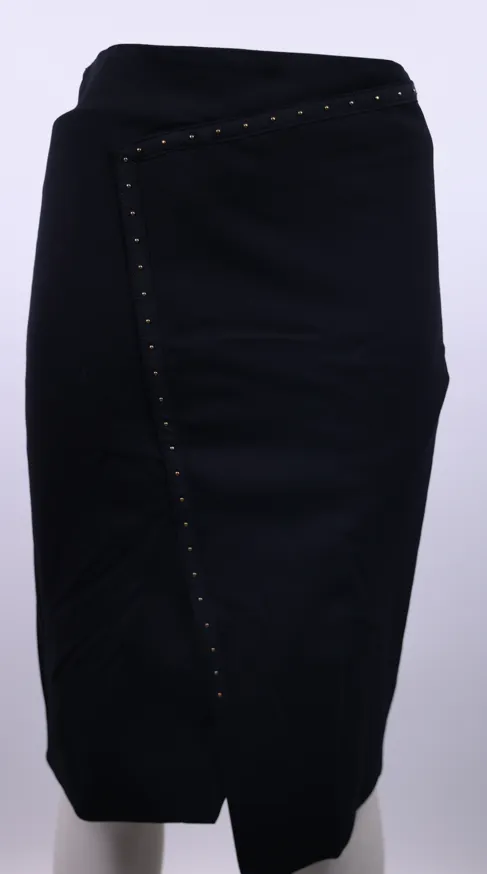 Access midi black skirt studded