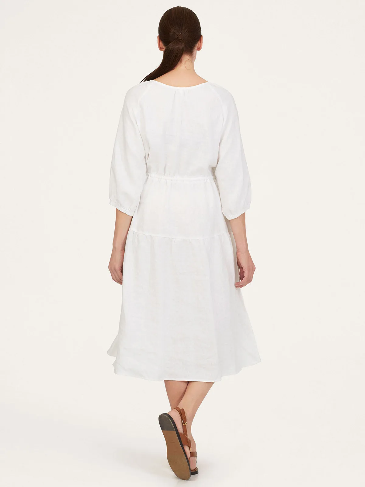 Alana Hemp Midi Dress - White