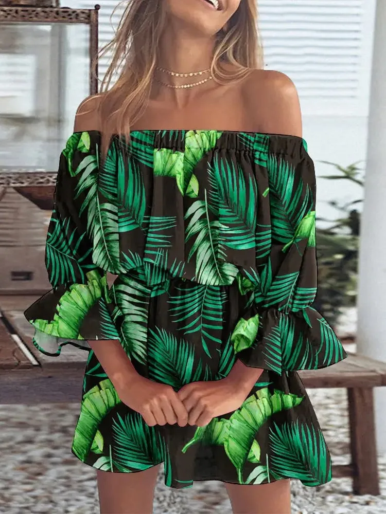 All Summer Long Sexy Off Shoulder Chiffon Beach Dress