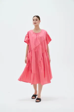 ANGLE TIER DRESS- CANDY PINK