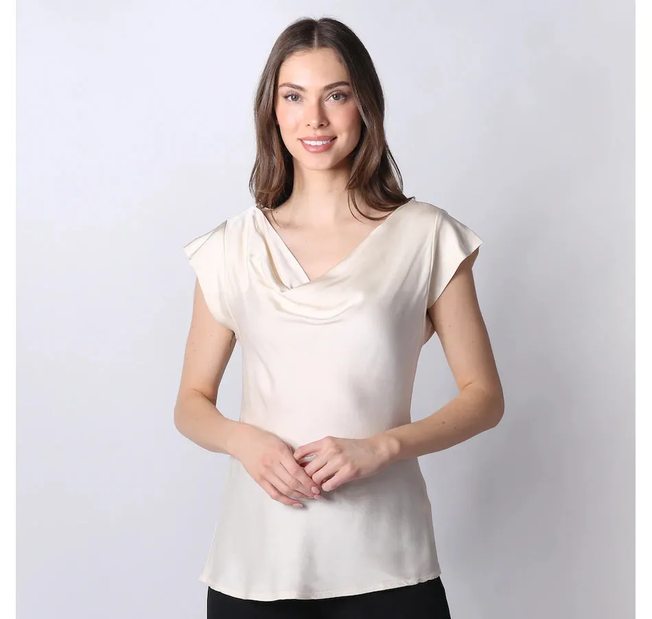 Astrid Fireside Strong Shoulder Top in Off White