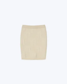 Azra - Sale Monogram Mini Tube Skirt - Vanilla