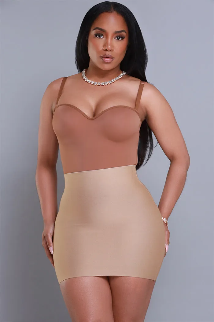 Break The Ice Bandage Mini Skirt - Taupe