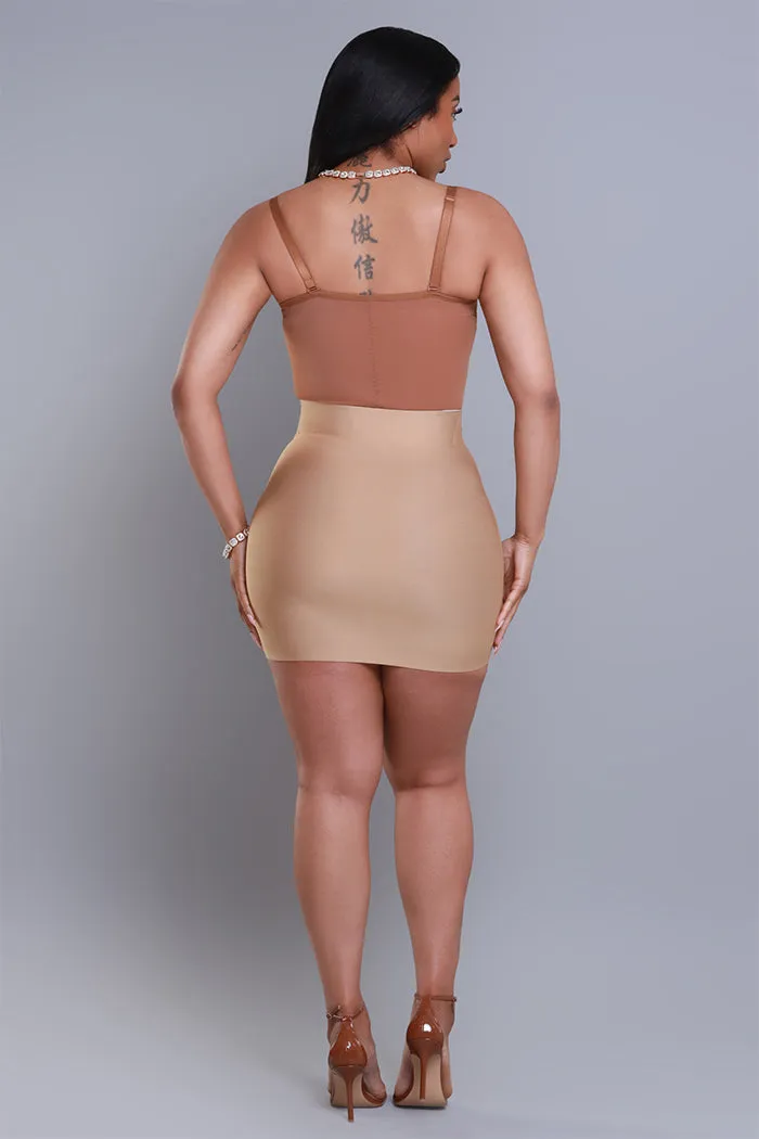 Break The Ice Bandage Mini Skirt - Taupe