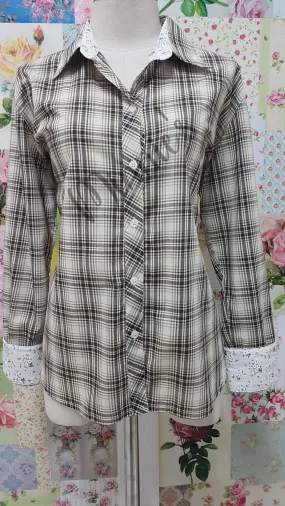 Brown Check Blouse BK0431