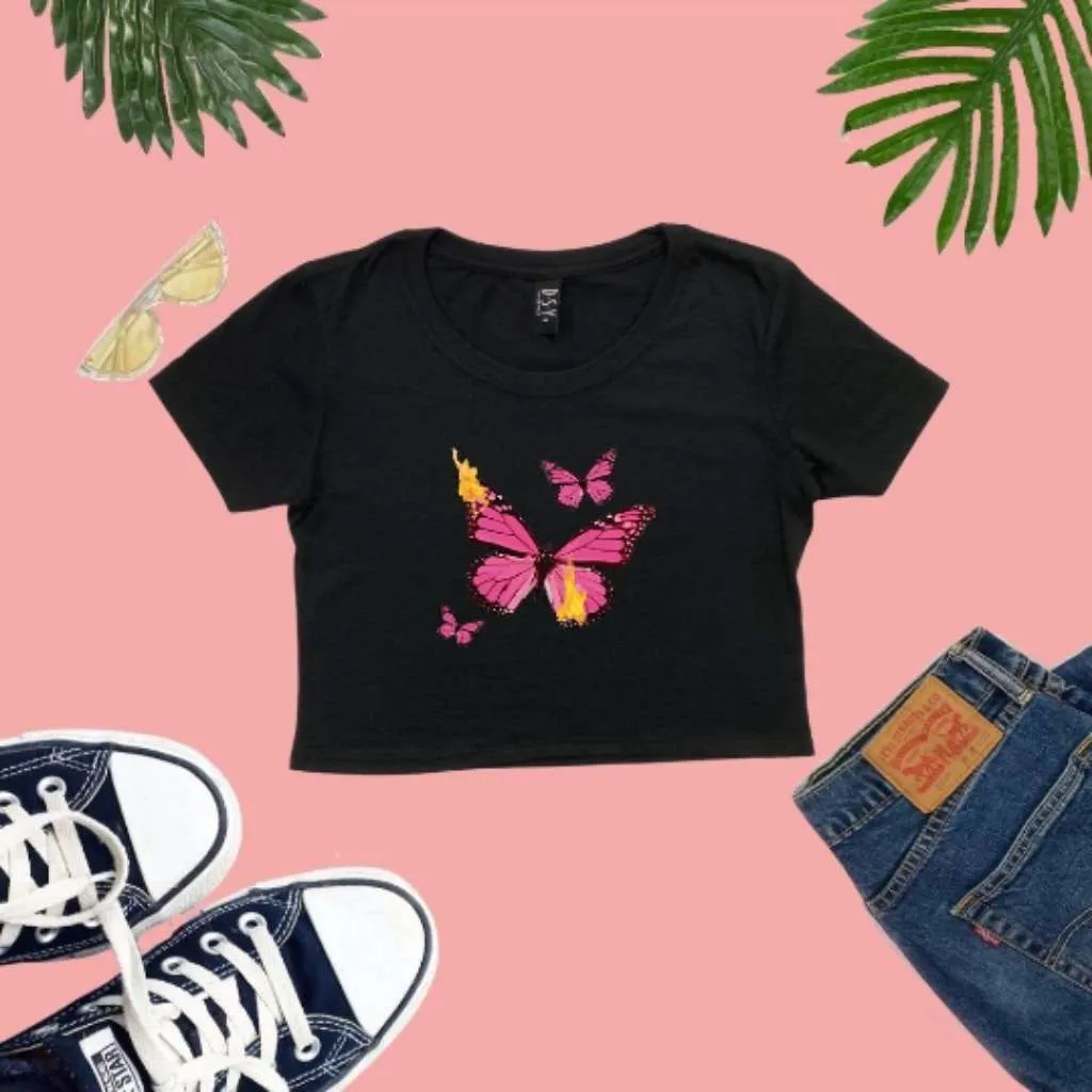 Butterflies Crop Top