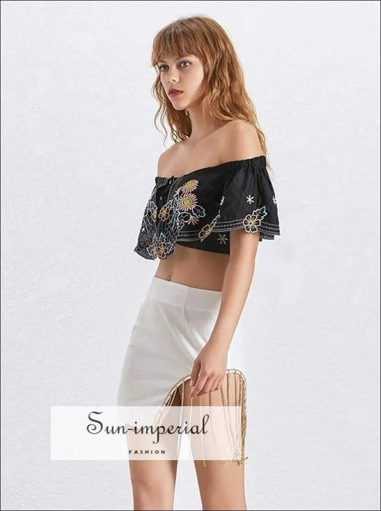 Butterfly top - Summer Short Length Women's Shirt off Shoulder Slash Neck Short Sleeve