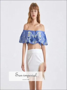 Butterfly top - Summer Short Length Women's Shirt off Shoulder Slash Neck Short Sleeve