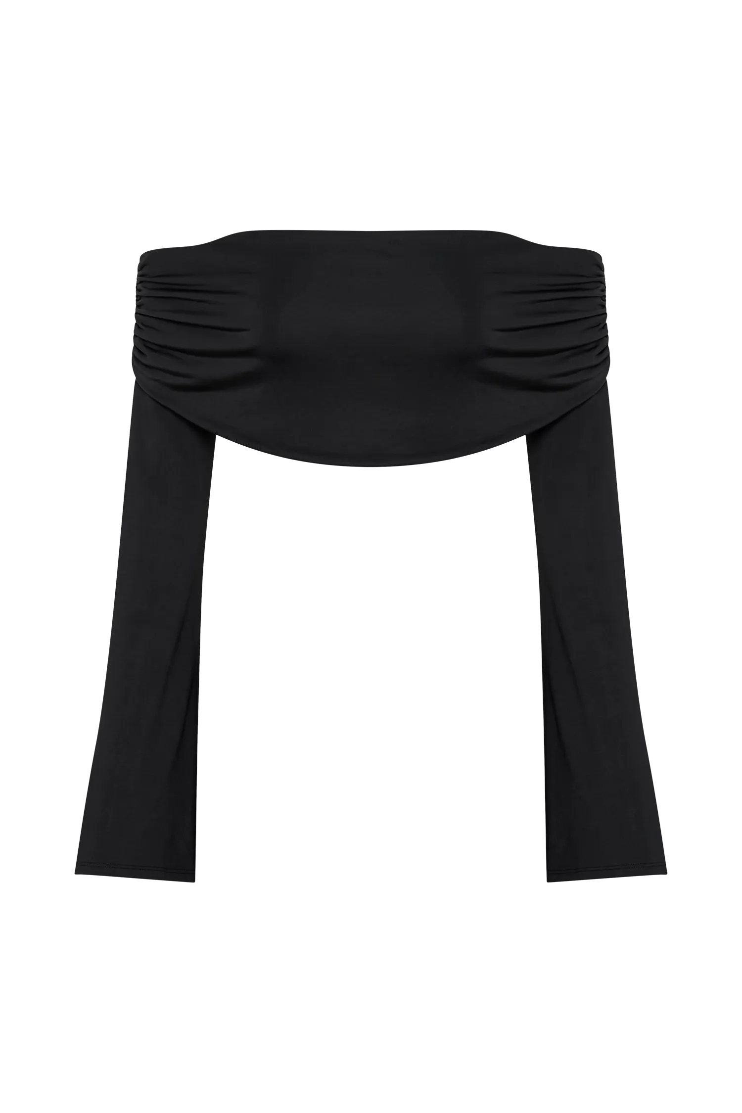 Camryn Slinky Off Shoulder Crop Top - Black