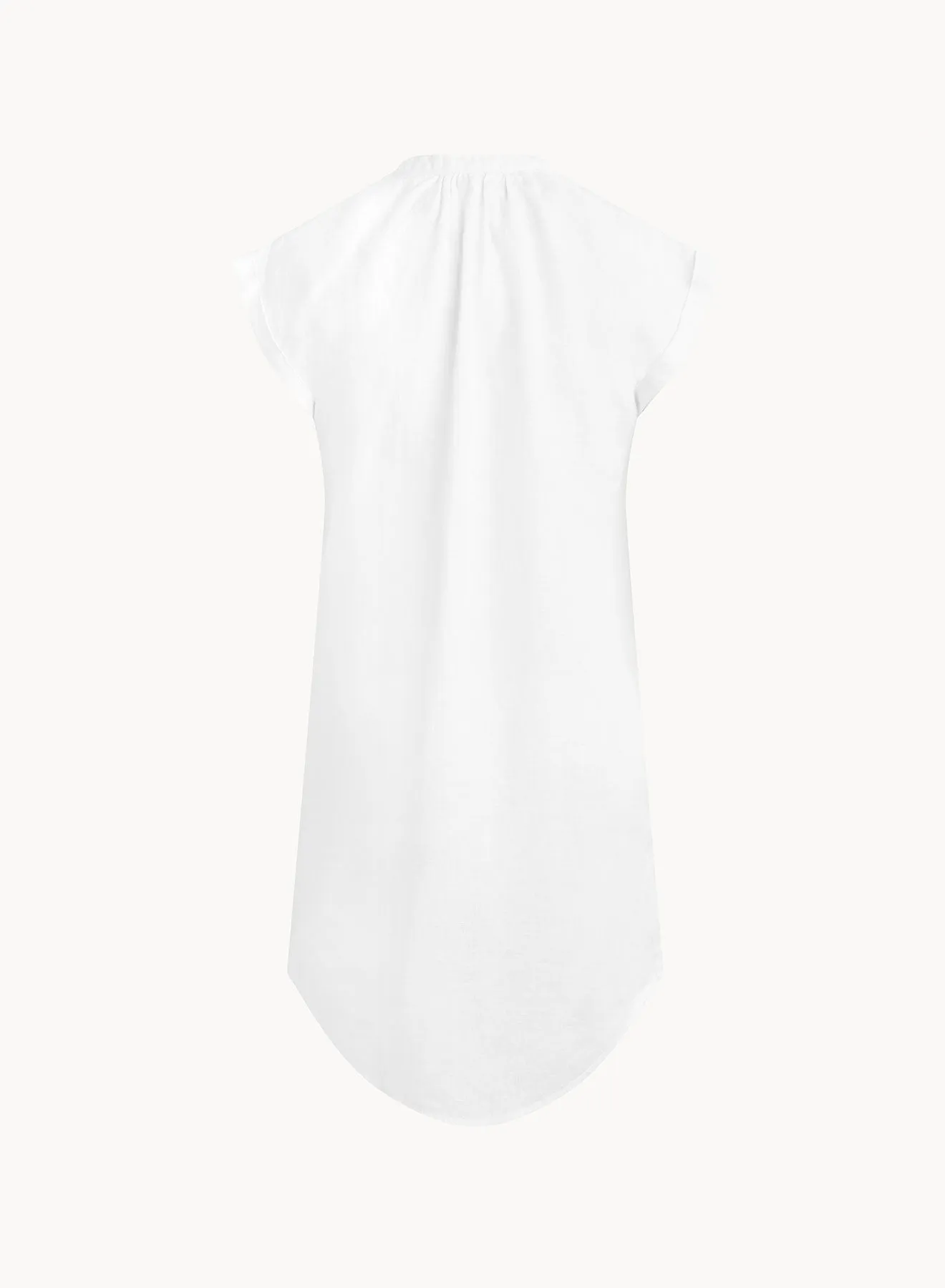 Cap Sleeve Henley Dress - White