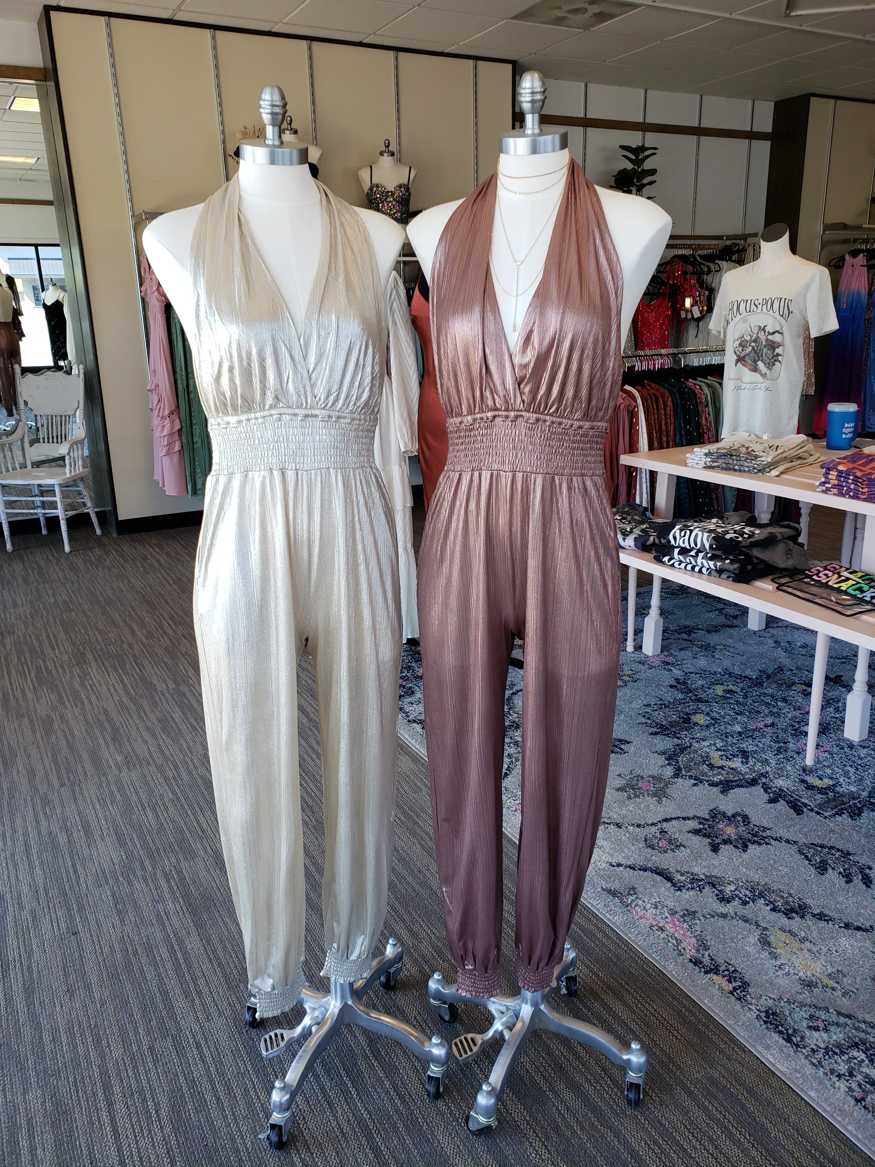 Champagne Halter Jumpsuit