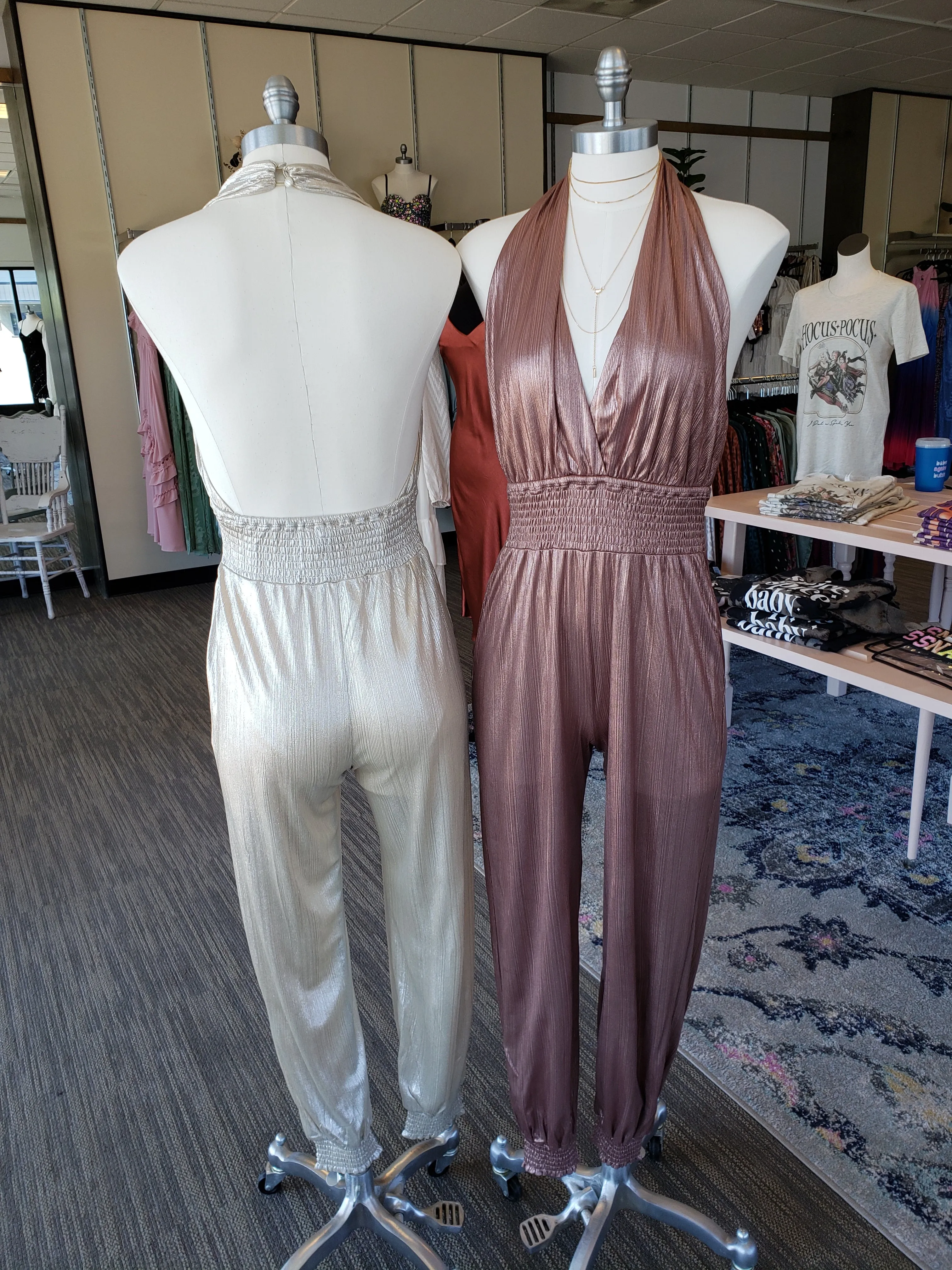 Champagne Halter Jumpsuit