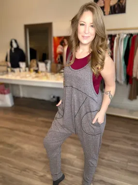 Charcoal Sleeveless Jumpsuit