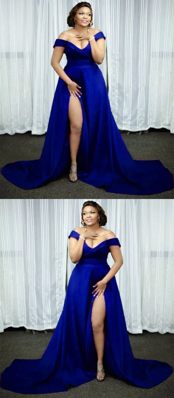 Cheap off the shoulder prom dresses plus size evening gown SA1571