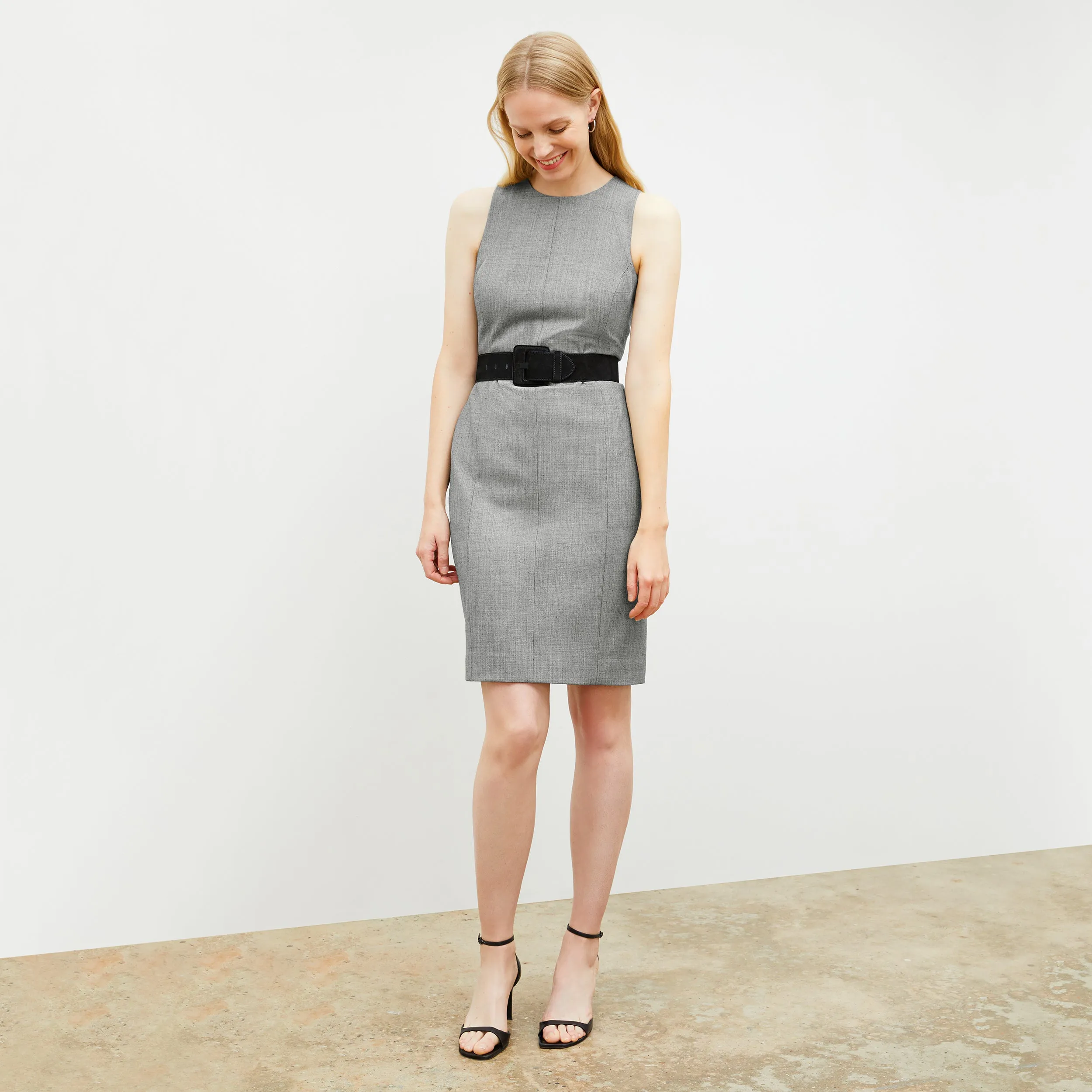 Constance Dress - Sharkskin :: Black / White