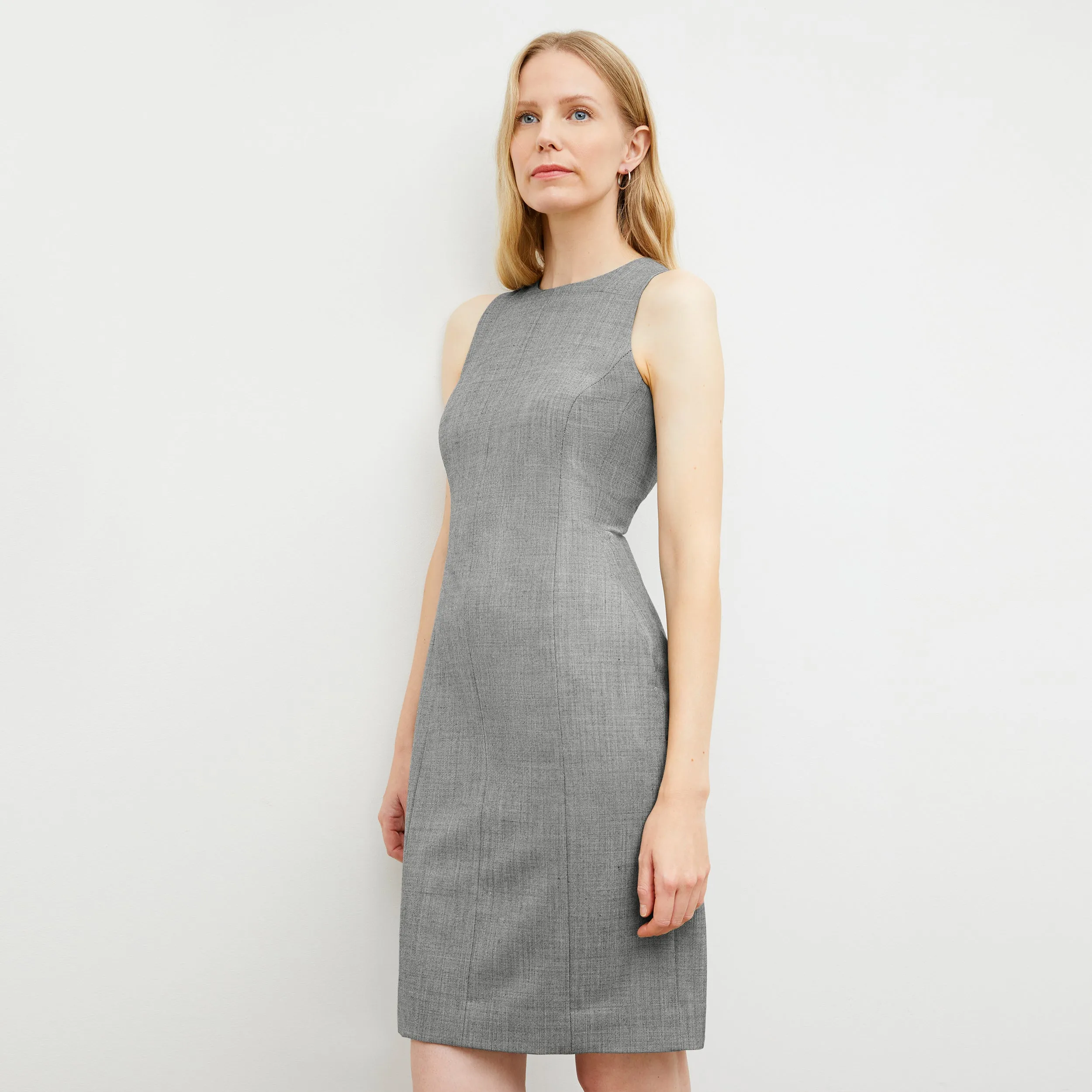 Constance Dress - Sharkskin :: Black / White