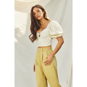 Cotton Cutout O Ring Crop Top