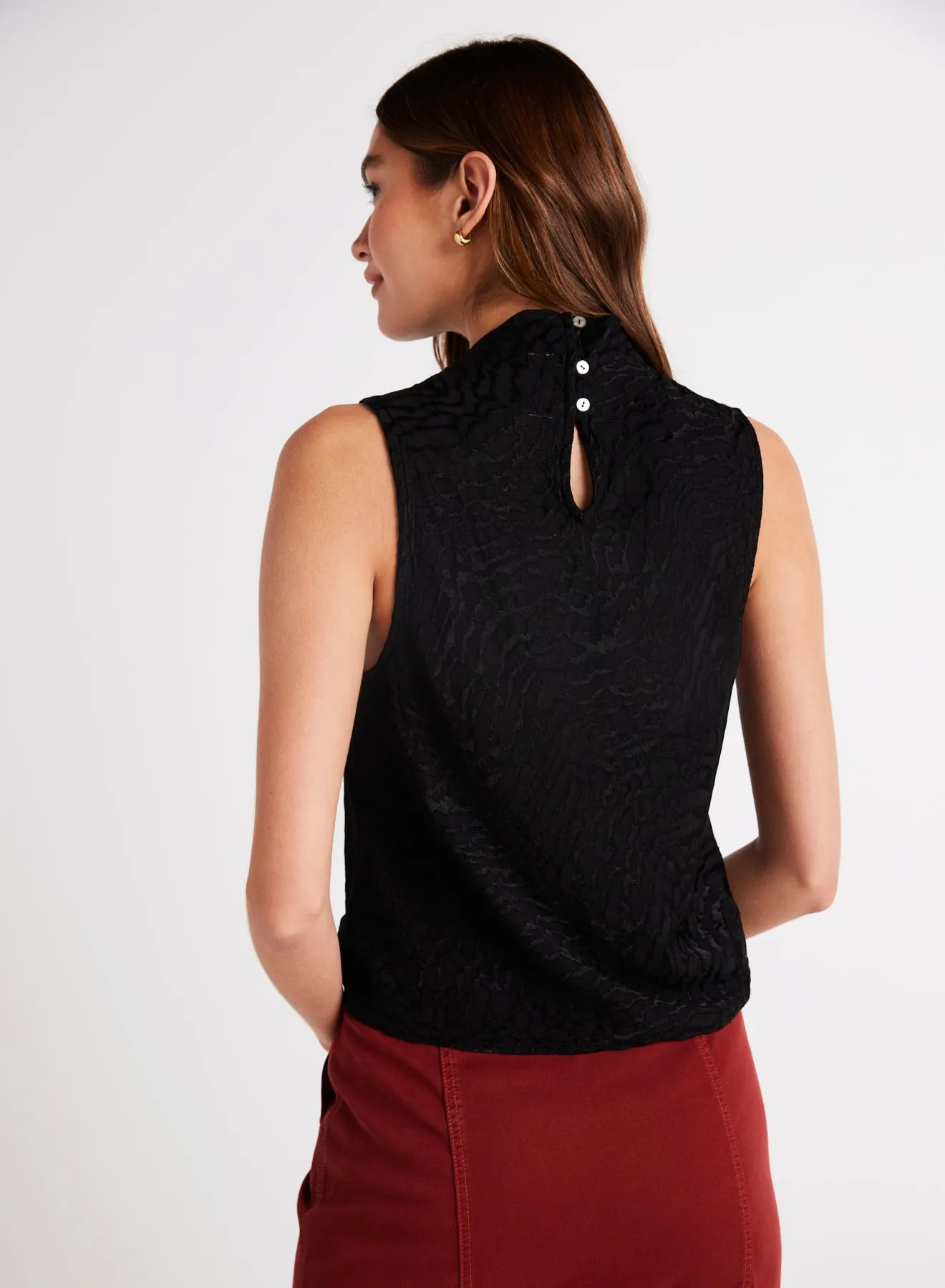 Cowl Neck Bias Top - Black