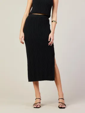 Crazy for Cable Midi Skirt - Black