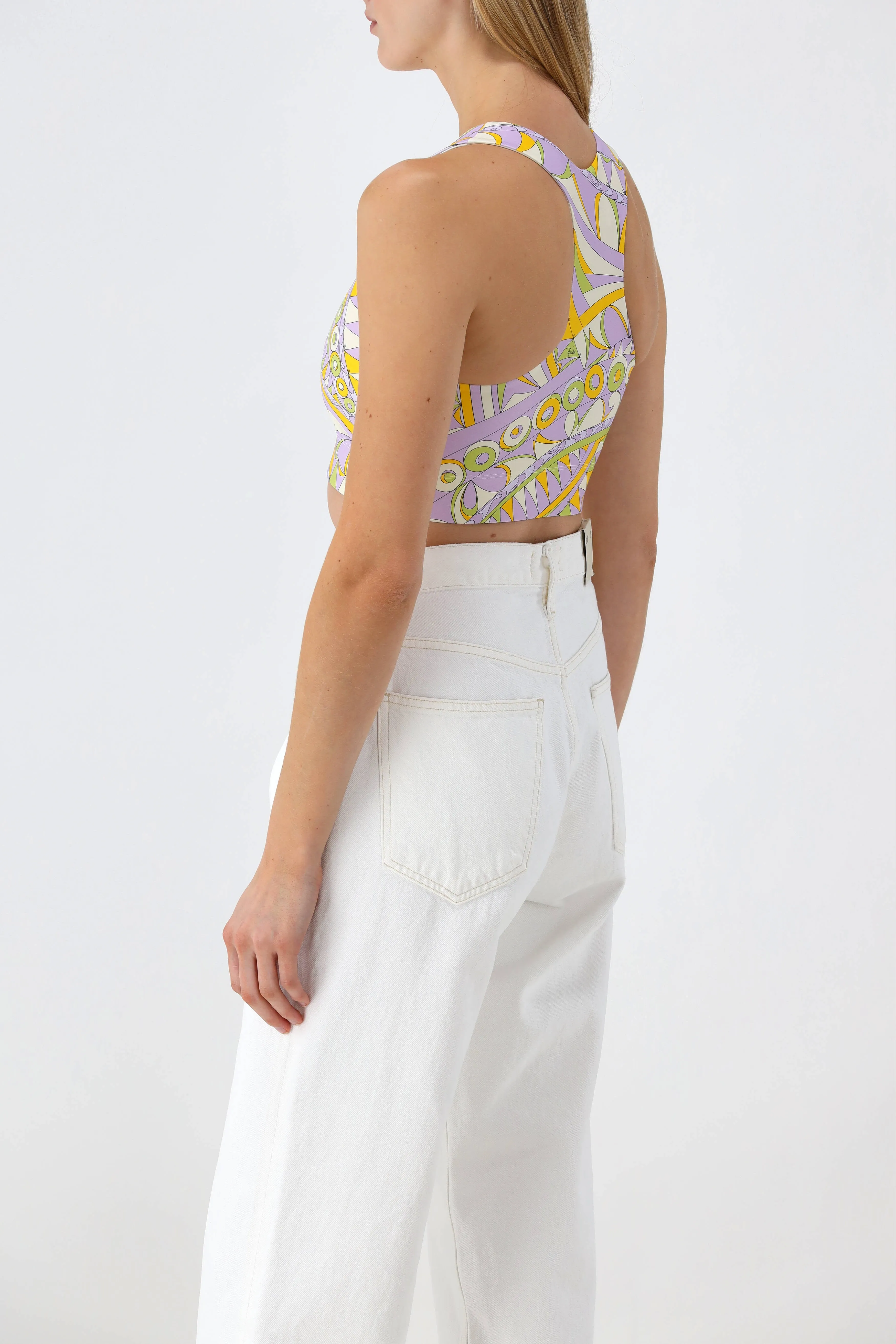 Cropped Tank Top in Lila/Multi