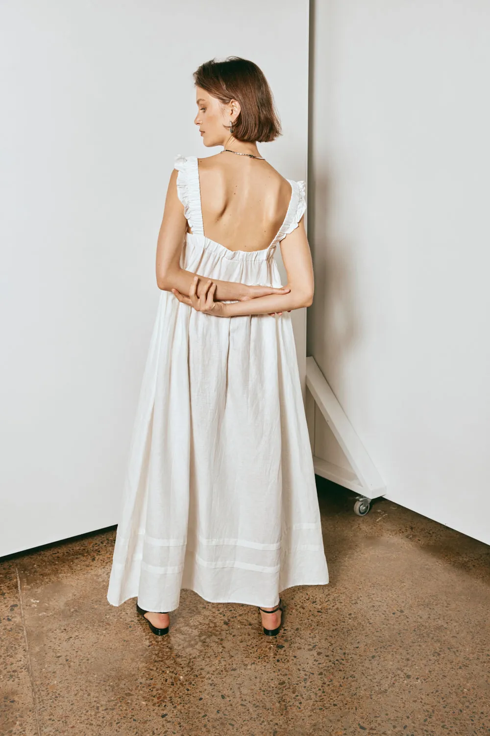 Curate & Create Smock Maxi Dress White