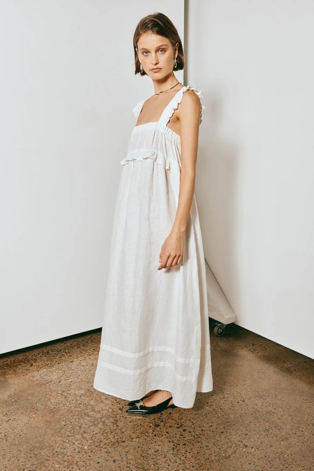 Curate & Create Smock Maxi Dress White