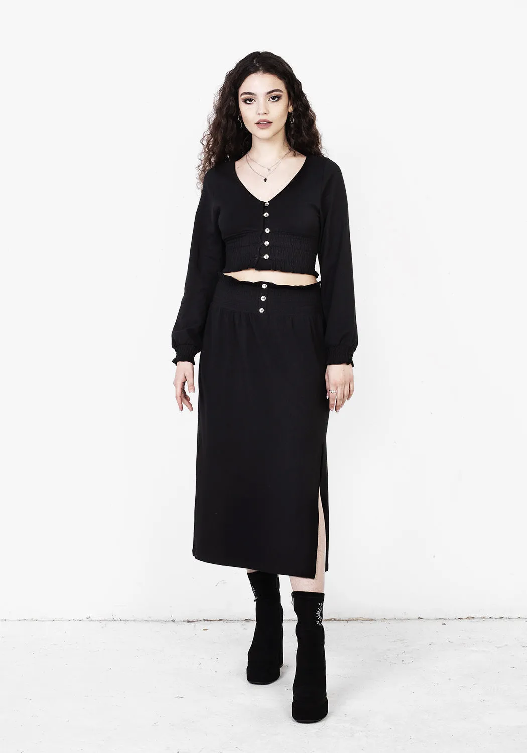 DOLLSOME JERSEY MIDI SKIRT