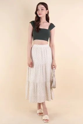 ELIA EYELET MIDI SKIRT IN OAT