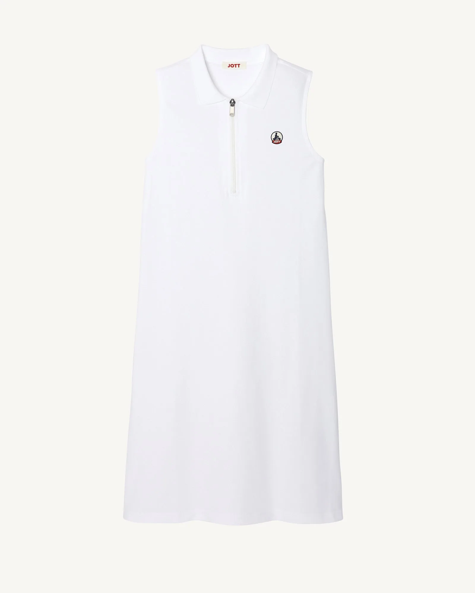 Esmeralda organic cotton sleeveless polo dress White