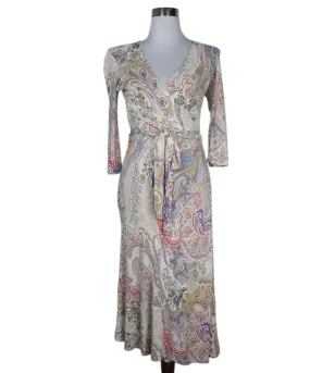 Etro White Print Dress sz 6