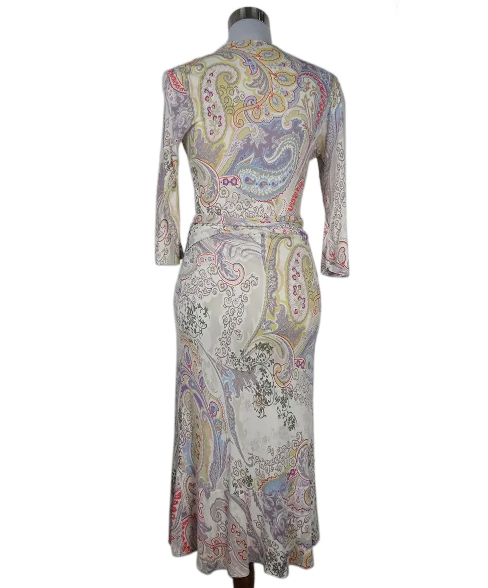 Etro White Print Dress sz 6