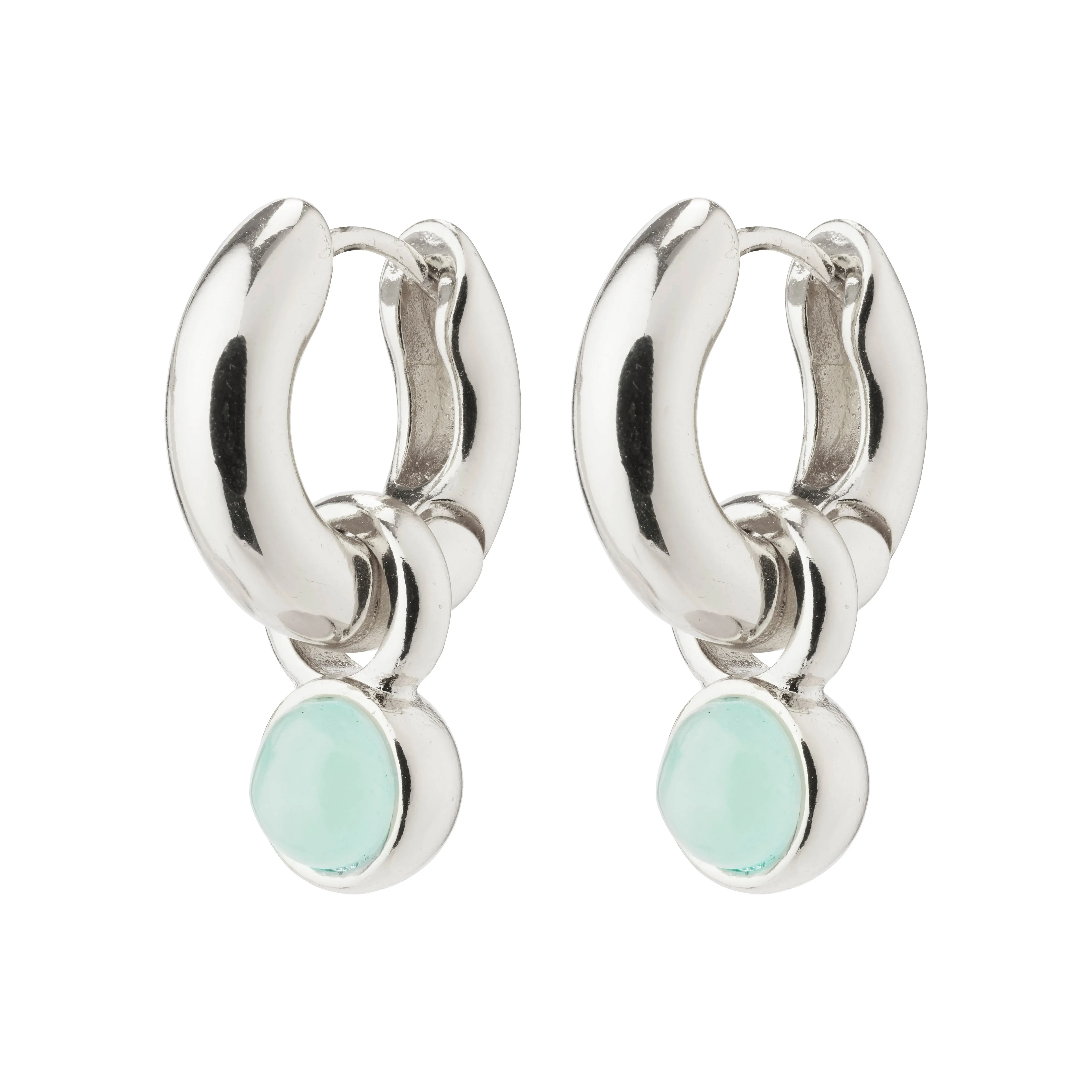 EVAH recycled blue hoop earrings silver-plated