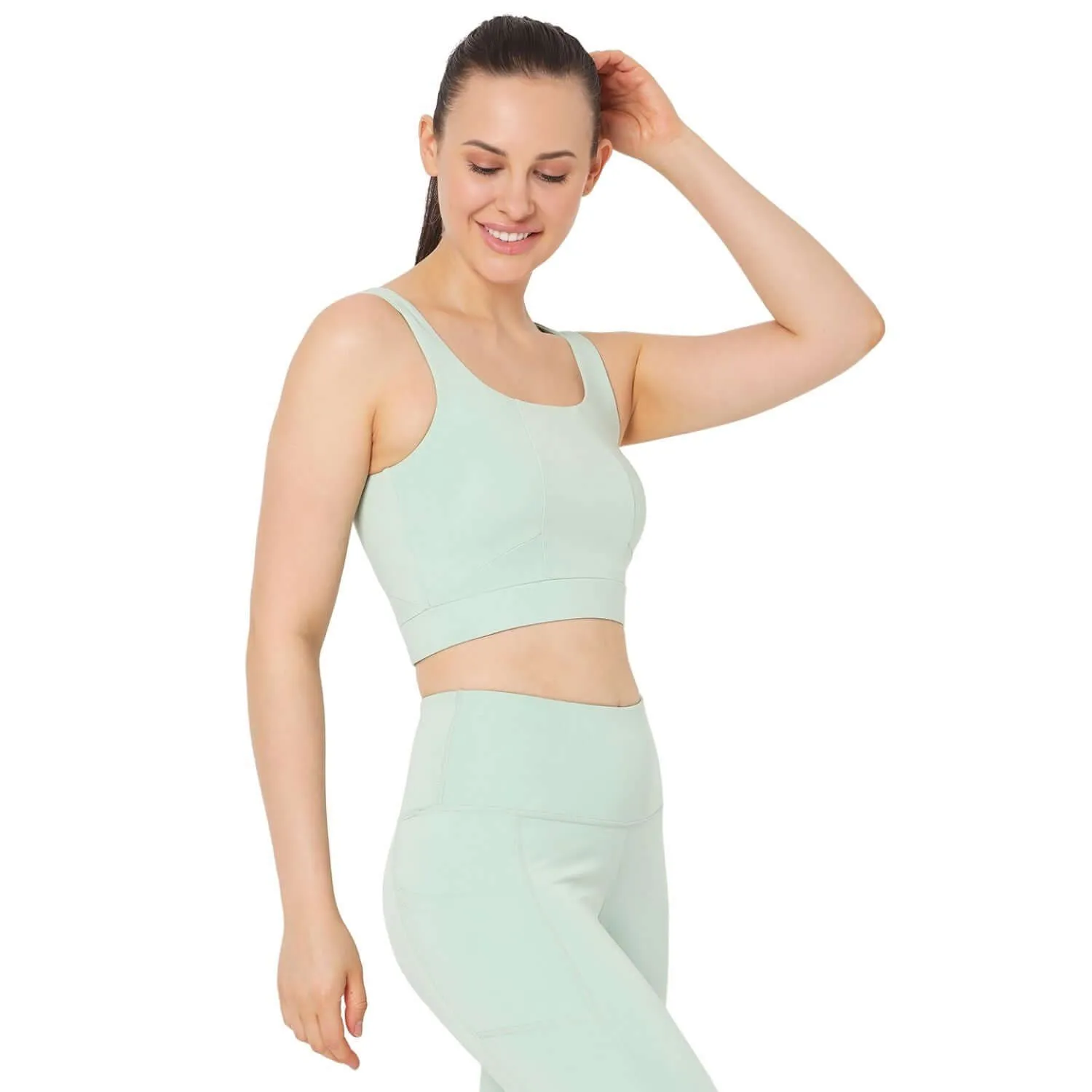 Evolve Padded Crop Top Pastel Jade