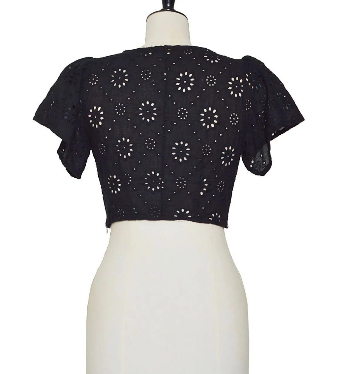 Eyelet lace crop top