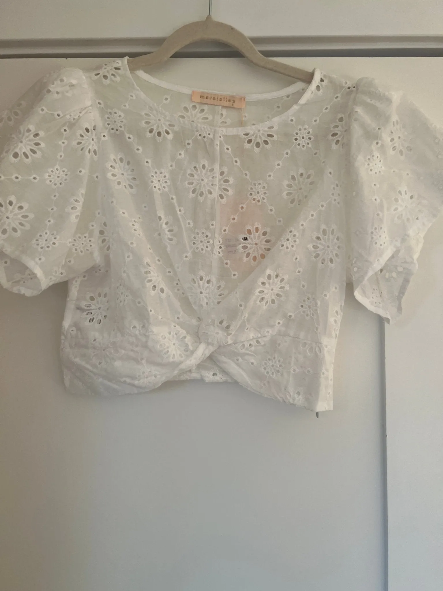 Eyelet lace crop top