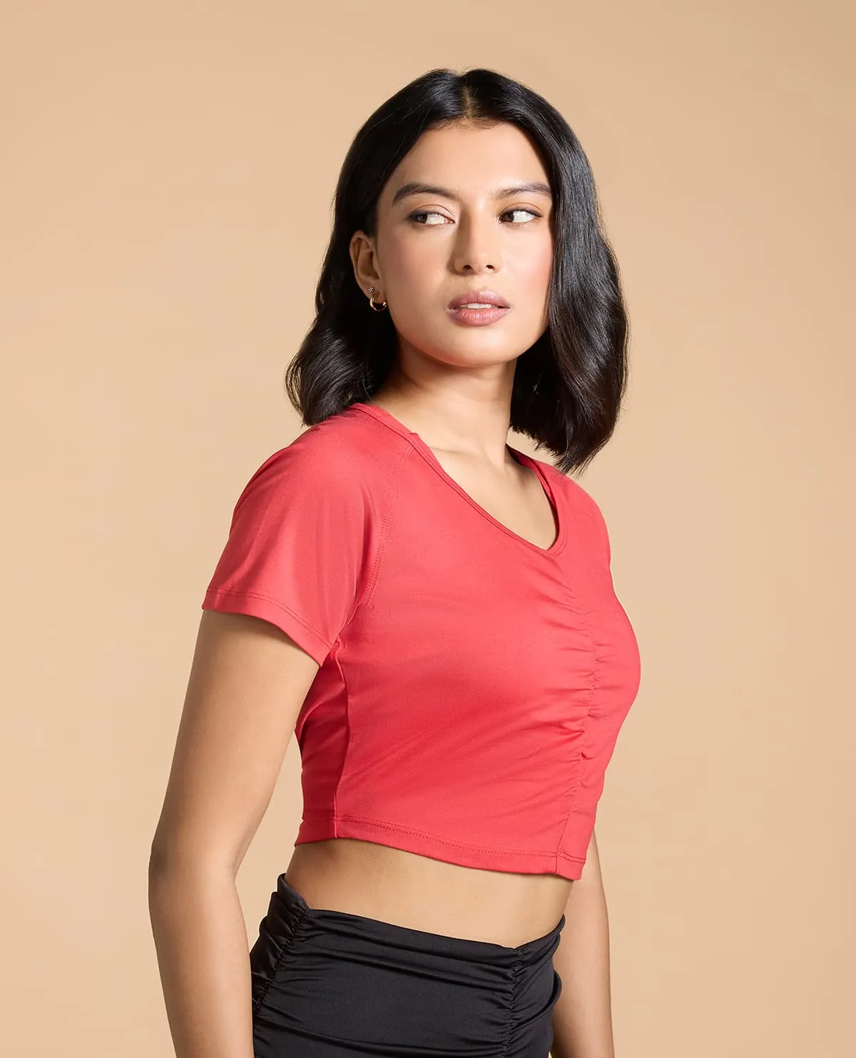 Feather Feel Ruched Crop Top