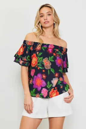 FLORAL PRINT OFF SHOULDER TOP