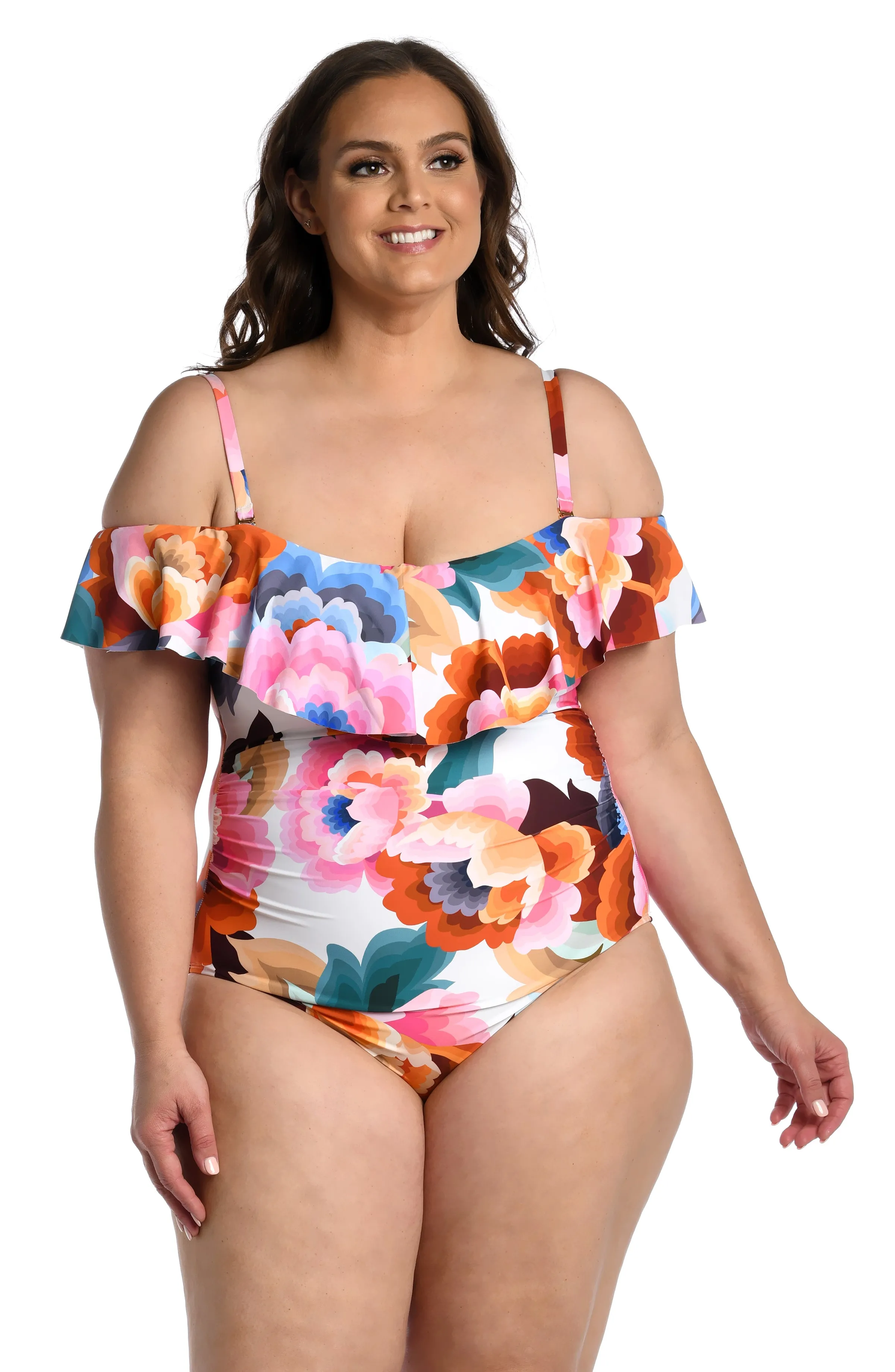 Floral Rhythm Off Shoulder Ruffle One Piece - FINAL SALE