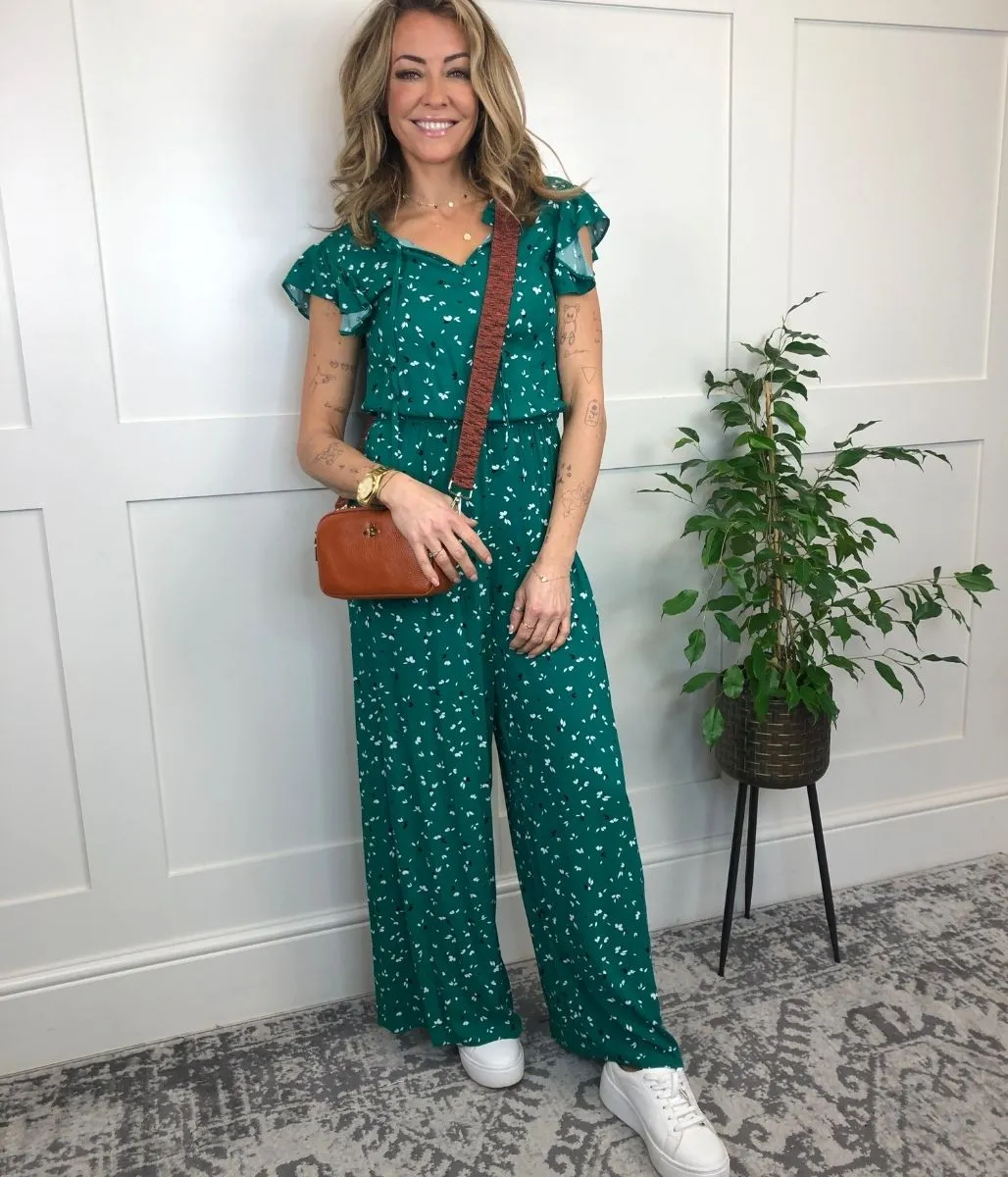 Green Ditsy Jumpsuit