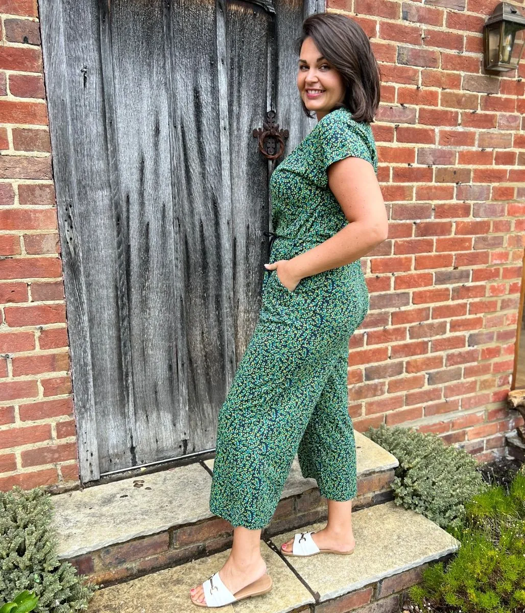 Green Rose Trellis Jumpsuit