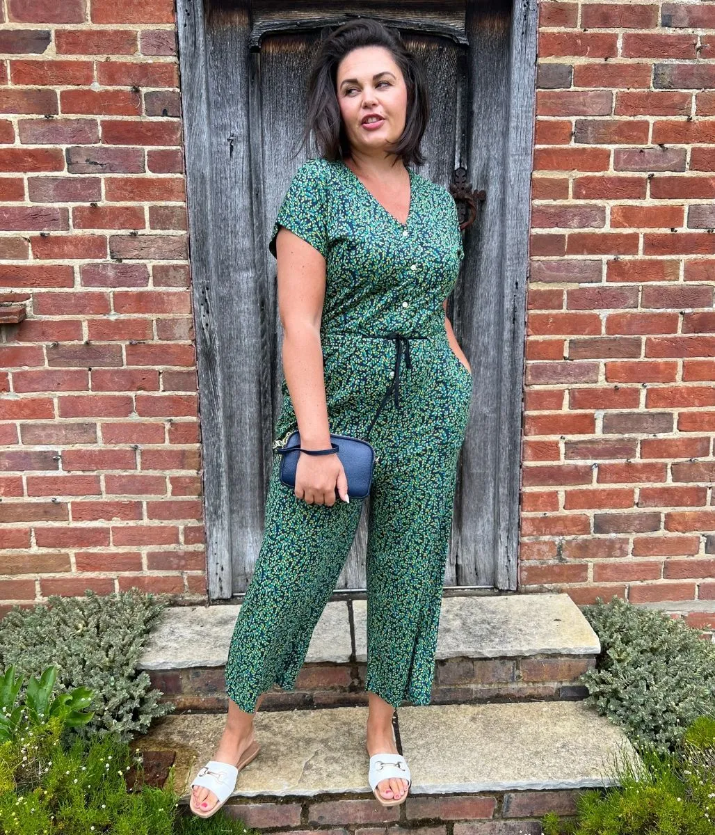 Green Rose Trellis Jumpsuit