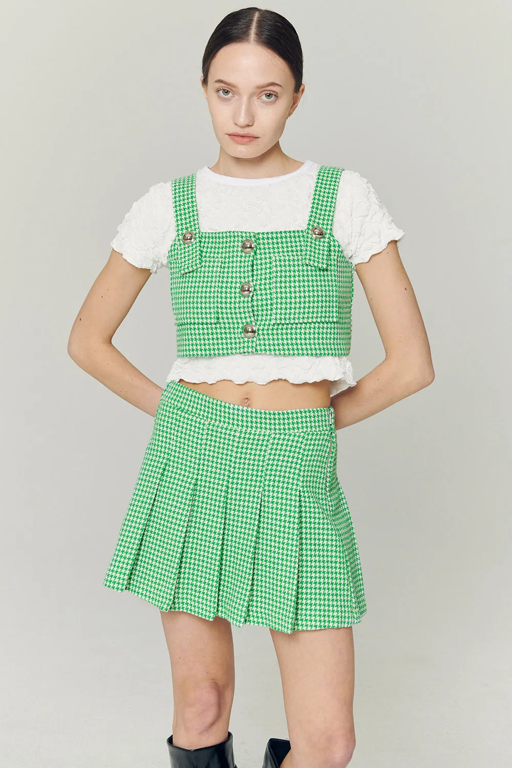 Haley Buttoned Crop Top