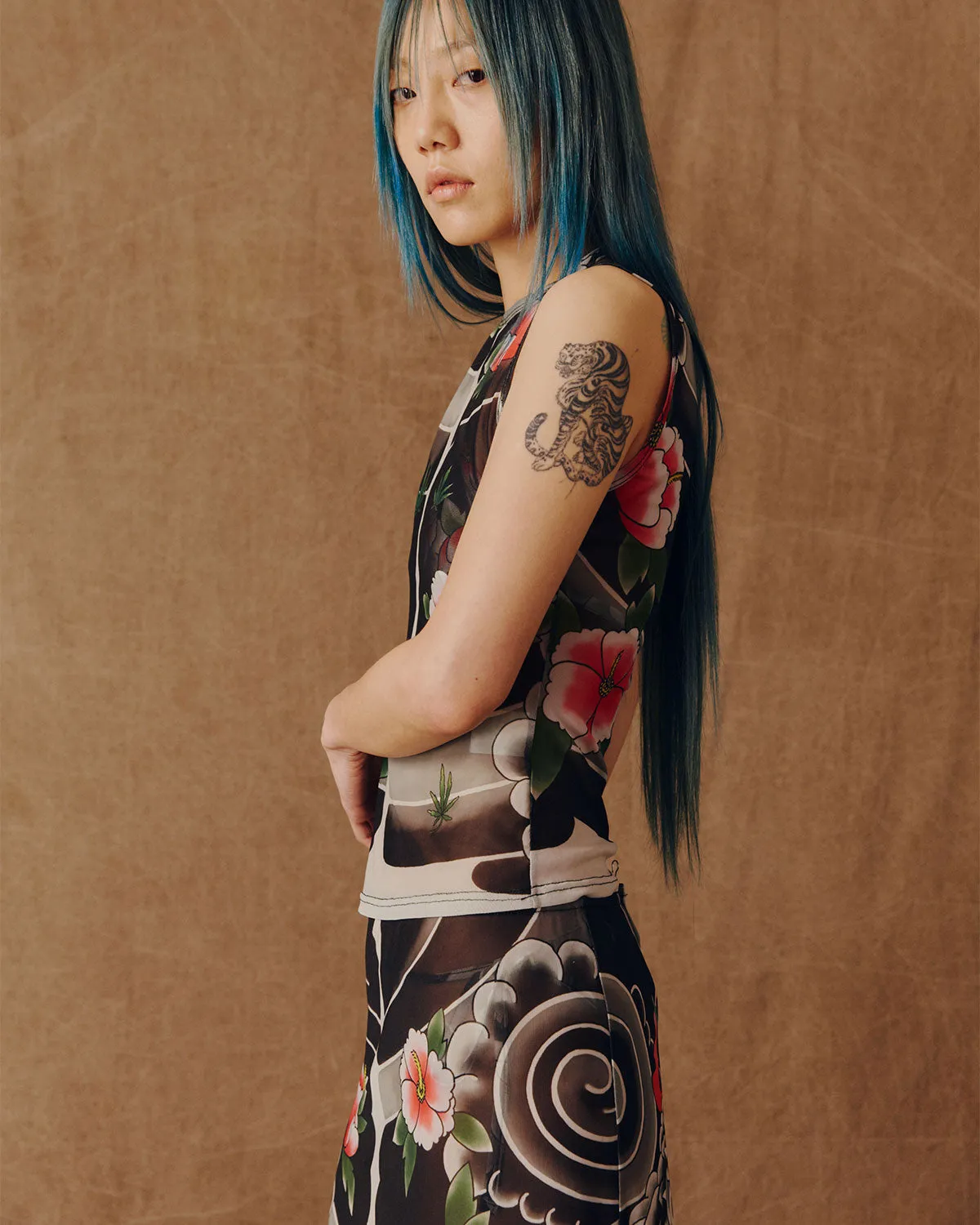 IREZUMI MIDI SKIRT