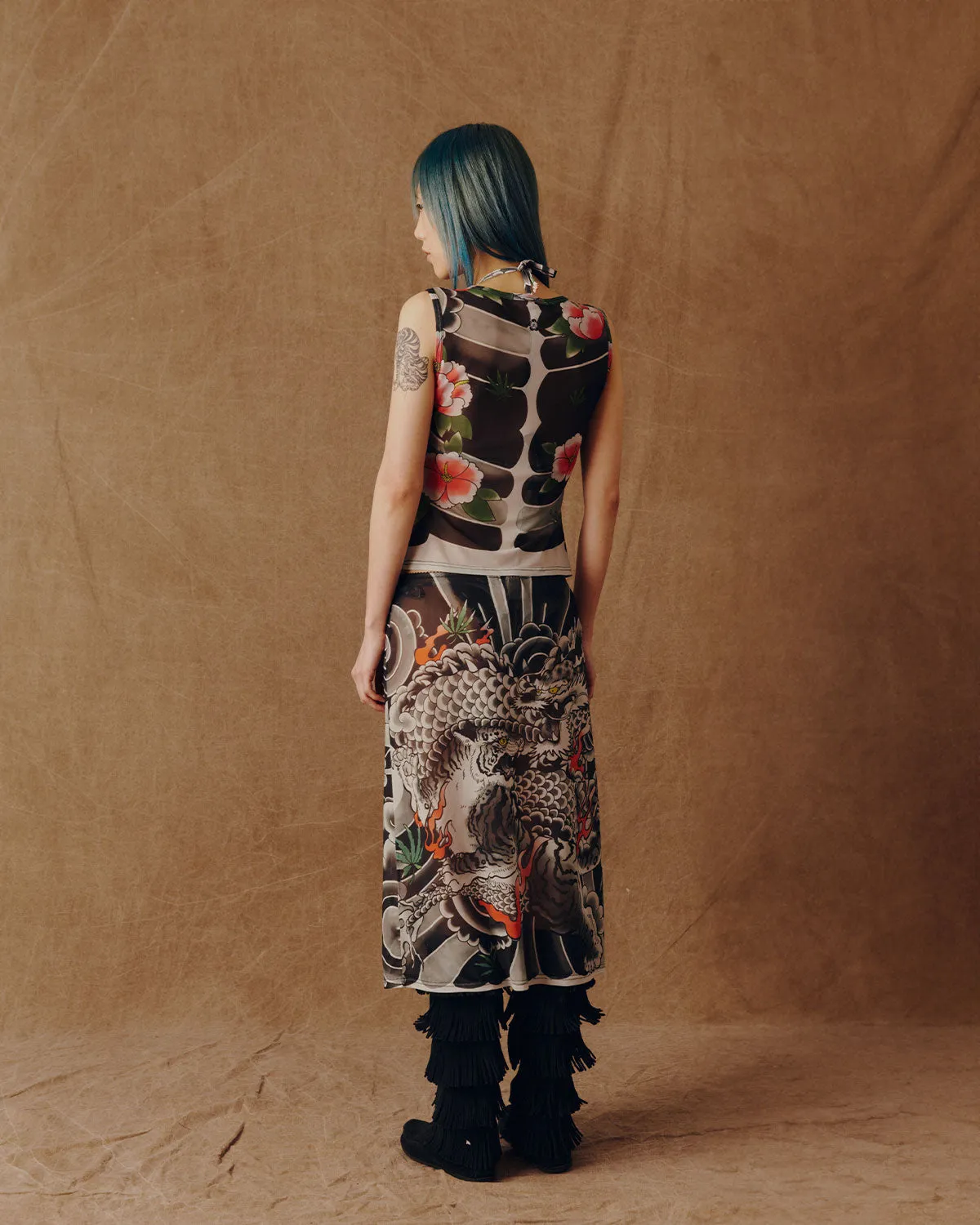 IREZUMI MIDI SKIRT