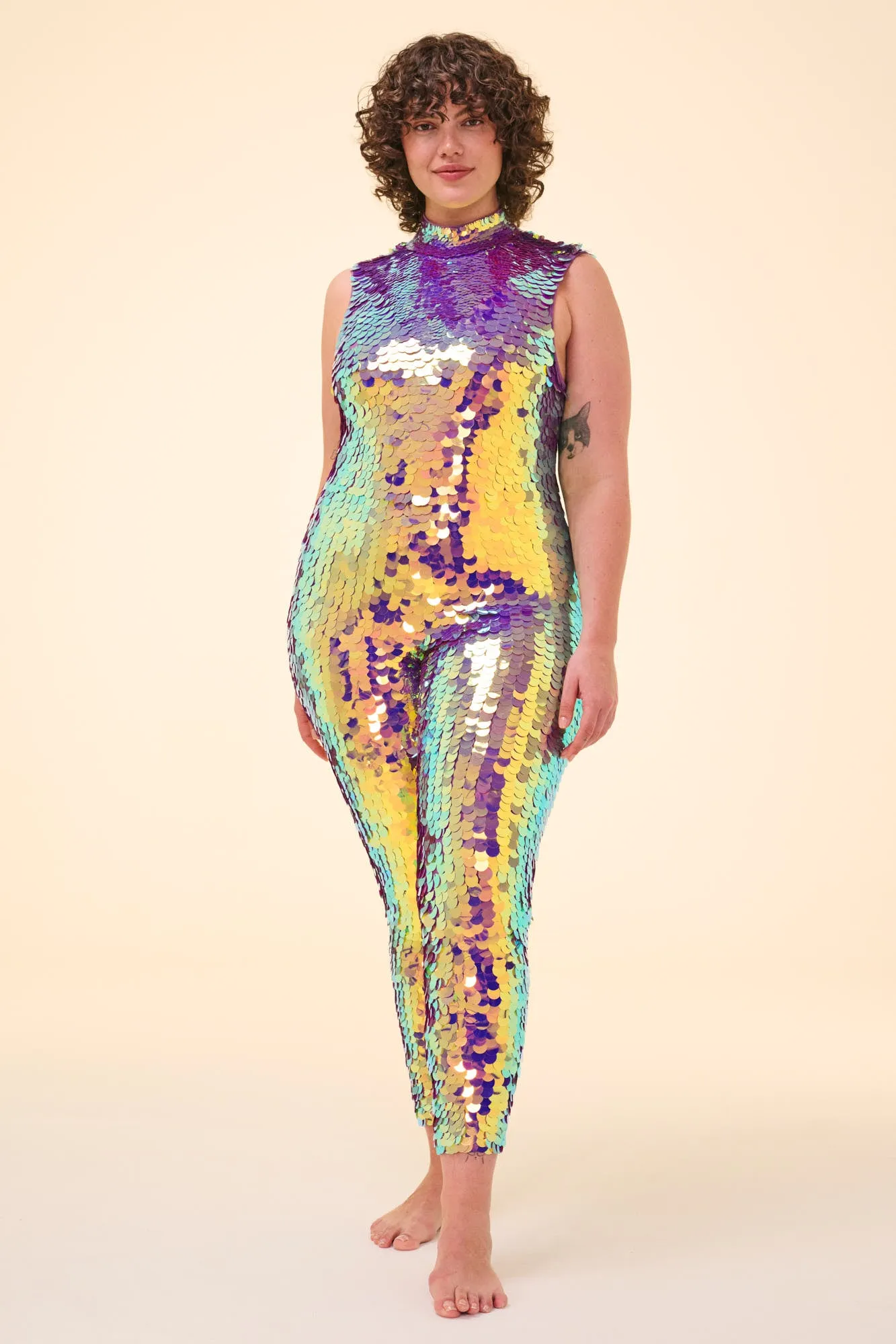 IRIS SEQUIN JUMPSUIT - ORCHID