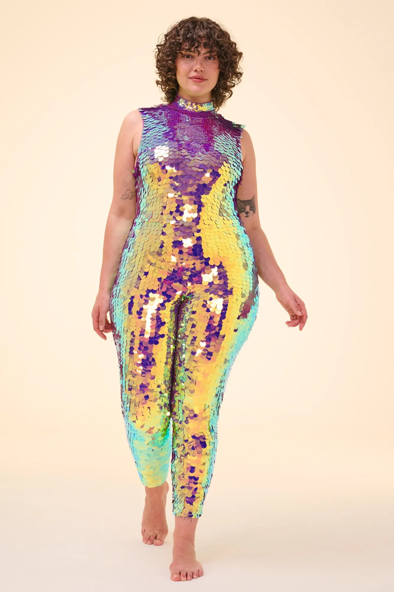 IRIS SEQUIN JUMPSUIT - ORCHID