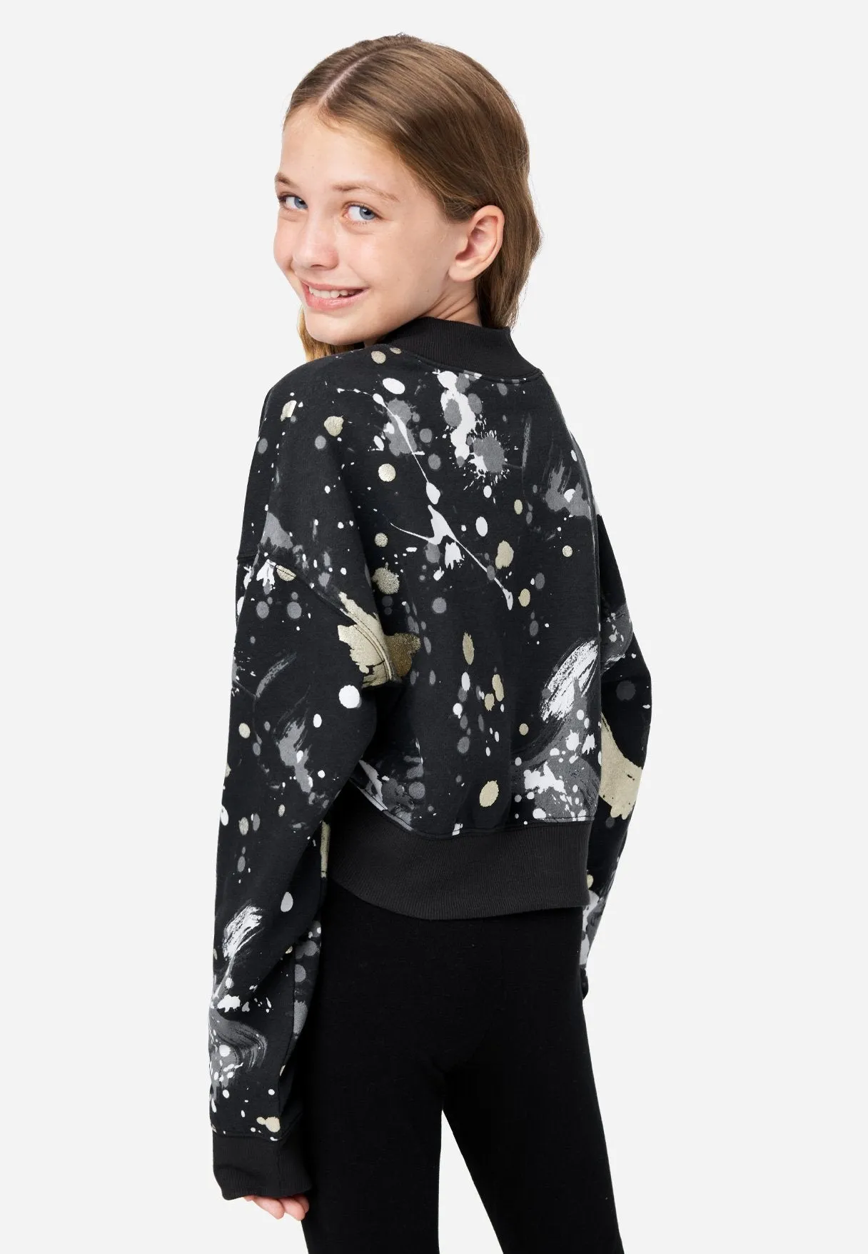 J Sport Patterned Mock Neck Sweatshirt