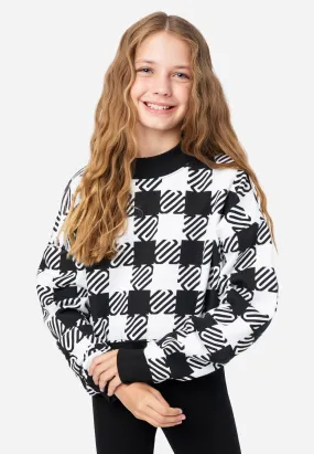 J Sport Patterned Mock Neck Sweatshirt