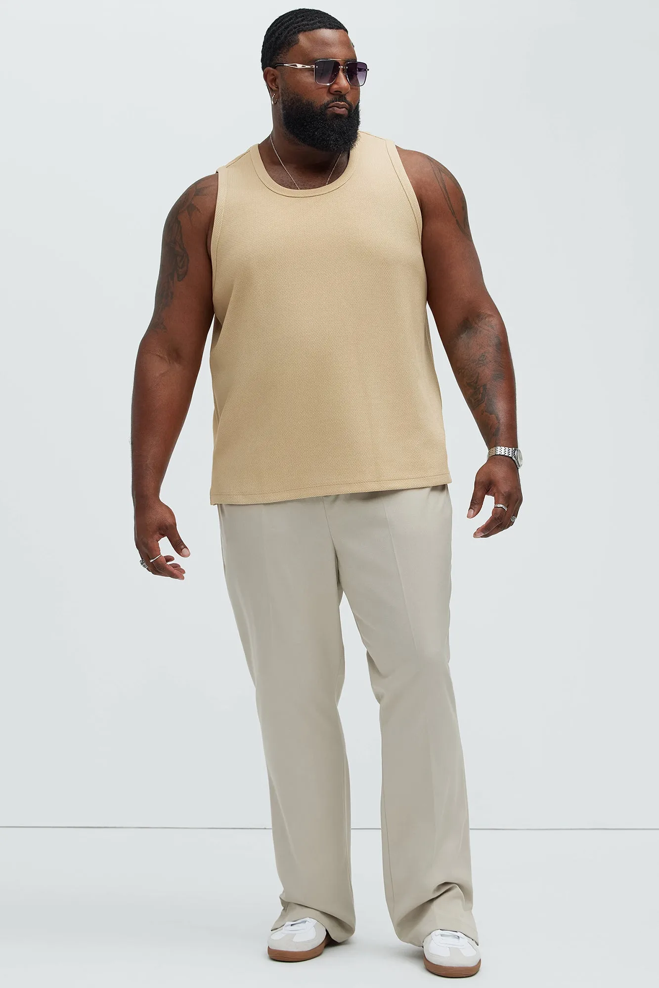 Kamryn Textured Tank Top - Tan